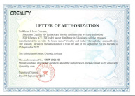 Certificate of Distributor for "CREALITY" Products