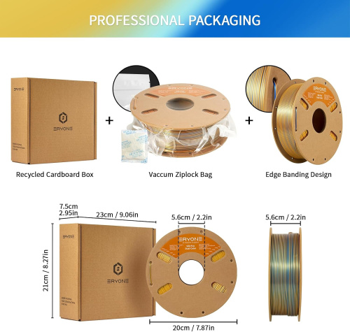 ERYONE Silk Dual-Color PLA, Gold & Blue