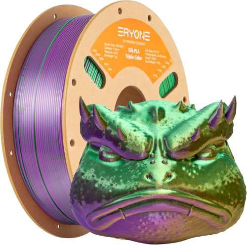 ERYONE Silk Tri-Color PLA, Gold & Green & Purple