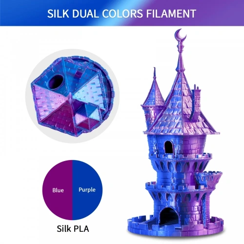 ERYONE Silk Dual-Color PLA, Blue & Purple