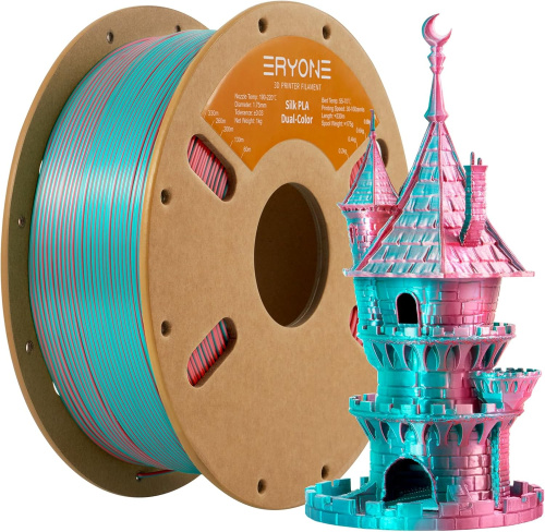 ERYONE Silk Dual-Color PLA, Teal & Orange Red