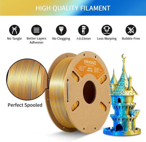 ERYONE Silk Dual-Color PLA, Gold & Blue
