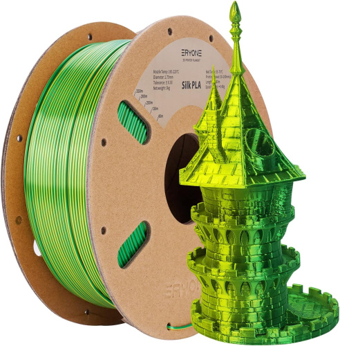 ERYONE Silk Dual-Color PLA, Yellow & Green